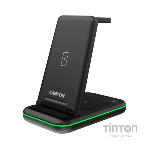 Зарядний пристрій Canyon WS- 304 Foldable 3in1 Wireless charger (CNS-WCS304B)