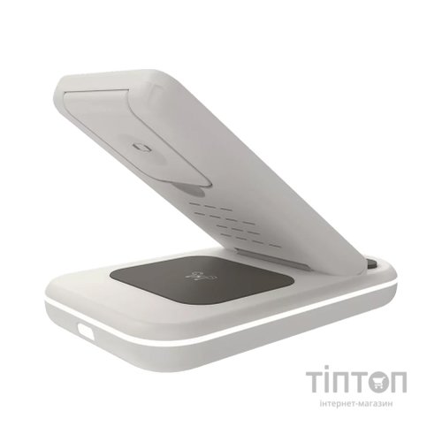 Зарядний пристрій Canyon WS-304 Foldable 3in1 Wireless charger Cosmic Latte (CNS-WCS304CL)
