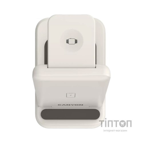 Зарядний пристрій Canyon WS-304 Foldable 3in1 Wireless charger Cosmic Latte (CNS-WCS304CL)