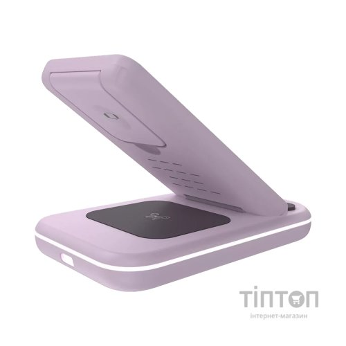 Зарядний пристрій Canyon WS-304 Foldable 3in1 Wireless charger Iced Pink (CNS-WCS304IP)