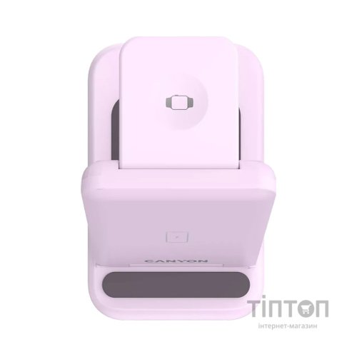 Зарядний пристрій Canyon WS-304 Foldable 3in1 Wireless charger Iced Pink (CNS-WCS304IP)