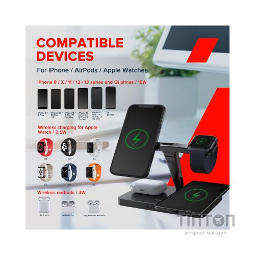 Зарядний пристрій Canyon WS-404 4in1 Wireless charger (CNS-WCS404B)