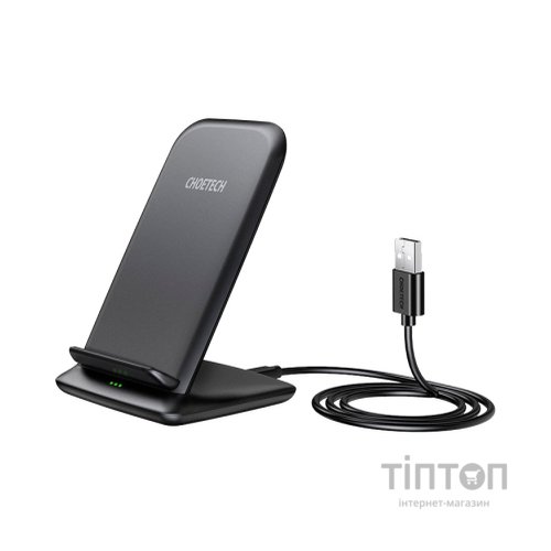Зарядний пристрій Choetech 15W Fast Wireless Charging Stand 2coils black (T555-F-BK)