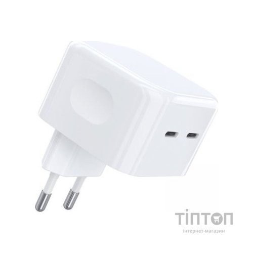 Зарядний пристрій Choetech 2xUSB-С 35W PD/QC (Q5008-EU-WH)