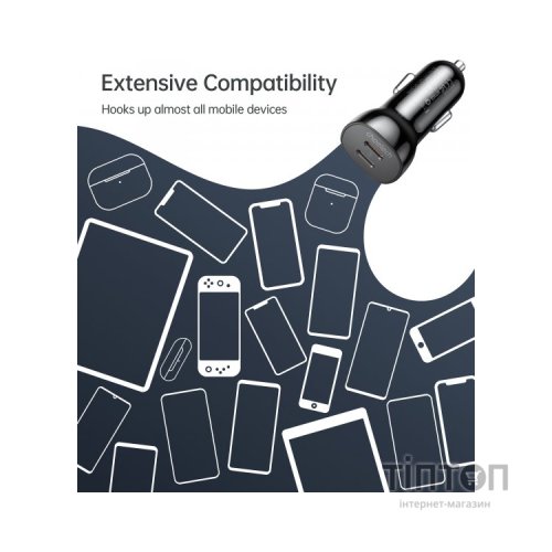 Зарядний пристрій Choetech car 2хUSB-C 40W PD black (TC0008-BK)