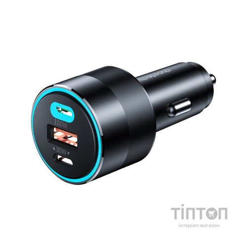 Зарядний пристрій Choetech car 2хUSB-C+USB-A 130W QC3.0/PD/PPS black (TC0011-BK)