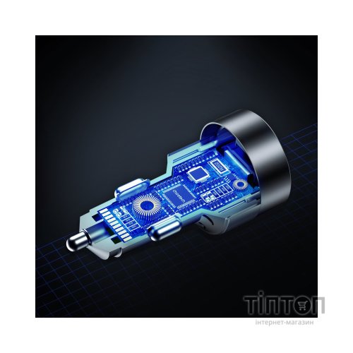 Зарядний пристрій Choetech car 2хUSB-C+USB-A 130W QC3.0/PD/PPS black (TC0011-BK)