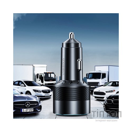 Зарядний пристрій Choetech car 2хUSB-C+USB-A 130W QC3.0/PD/PPS black (TC0011-BK)