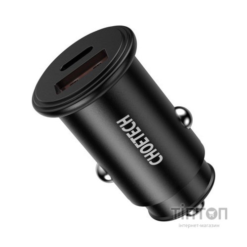 Зарядний пристрій Choetech Car USB-A/USB-C 30W QC3.0/PD (TC0006-V2-BK)