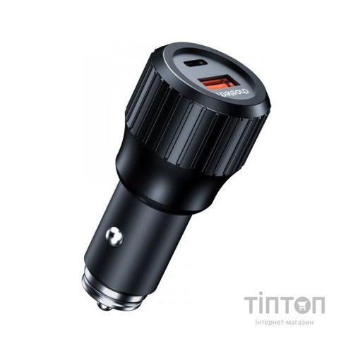 Зарядний пристрій Choetech car USB-A/USB-C 63W QC3.0/PD/PPS black (TC0010-BK)