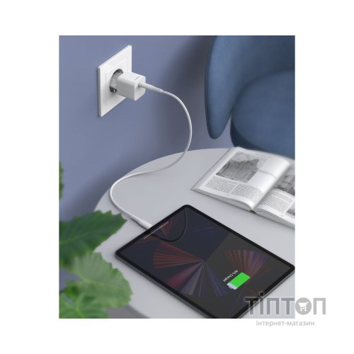 Зарядний пристрій Choetech GaN USB-C 20W QC3.0/PD/PPS (PD5010-EU-WH)