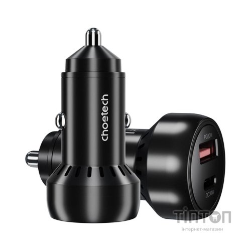 Зарядний пристрій Choetech USB-C+USB-A 60W QC3.0/PD/PPS black (TC0014-BK)