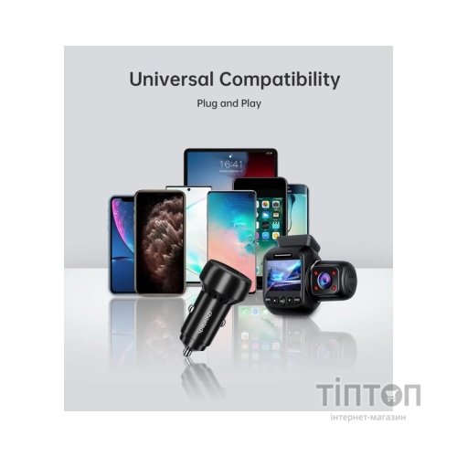 Зарядний пристрій Choetech USB-C+USB-A 60W QC3.0/PD/PPS black (TC0014-BK)