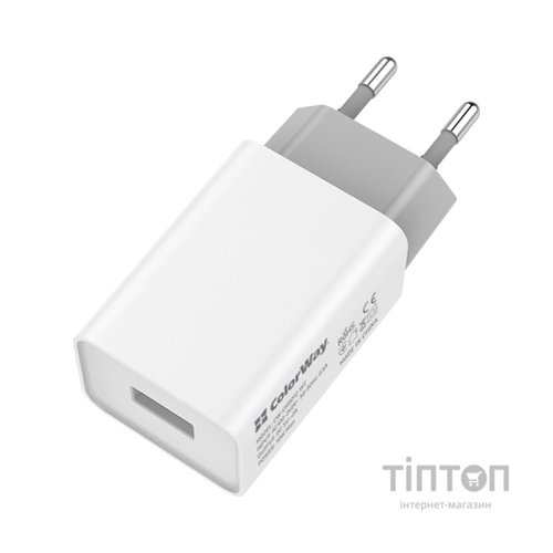 Зарядний пристрій ColorWay 1USB AUTO ID 2A (10W) (CW-CHS012-WT)