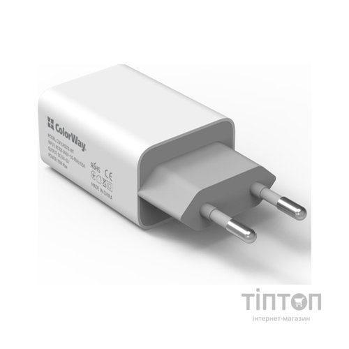 Зарядний пристрій ColorWay 1USB AUTO ID 2A (10W) (CW-CHS012-WT)