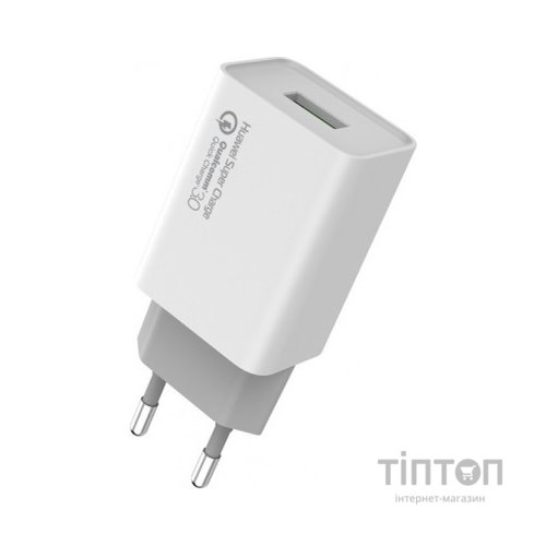 Зарядний пристрій ColorWay 1USB Huawei Super Charge/Quick Charge 3.0, 4A (20W) (CW-CHS014Q-WT)