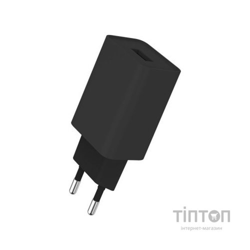 Зарядний пристрій ColorWay 1USB Quick Charge 3.0 (18W) black + cable Lightning (CW-CHS013QCL-BK)