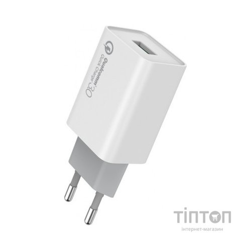 Зарядний пристрій ColorWay 1USB Quick Charge 3.0 (18W) (CW-CHS013Q-WT)