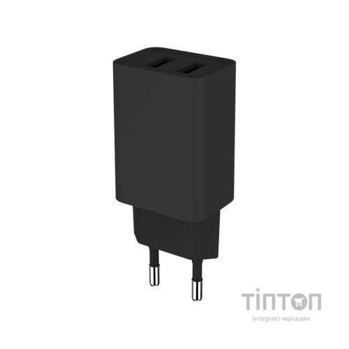Зарядний пристрій ColorWay 2USB AUTO ID 2.1A (10W) black (CW-CHS015-BK)