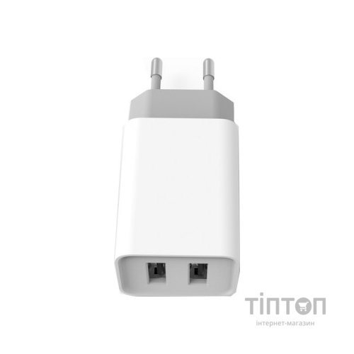 Зарядний пристрій ColorWay 2USB AUTO ID 2.1A (10W) (CW-CHS015-WT)