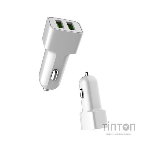 Зарядний пристрій ColorWay 2USB AUTO ID 2.4A (12W) white (CW-CHA009-WT)
