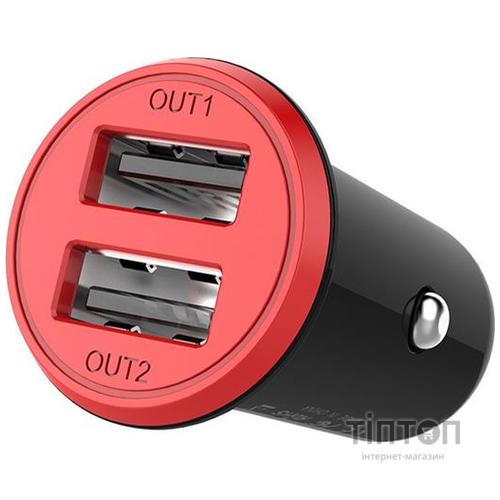 Зарядний пристрій ColorWay 2USB AUTO ID 3.4A (17W) red/black (CW-CHA026-BK)