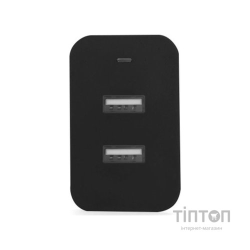 Зарядний пристрій ColorWay 2USB AUTO_ID 4.8A (24W) black (CW-CHS016-BK)