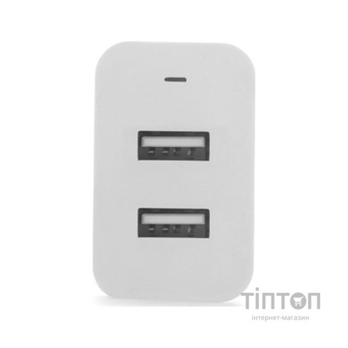 Зарядний пристрій ColorWay 2USB AUTO ID 4.8A (24W) (CW-CHS016-WT)