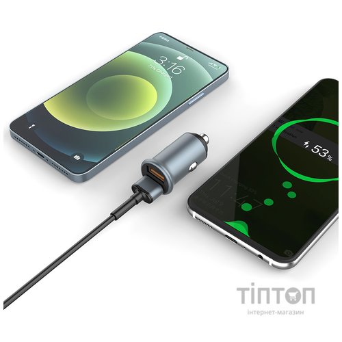 Зарядний пристрій ColorWay 2USB Quick Charge 3.0 (36W) Gray (CW-CHA036Q-GR)