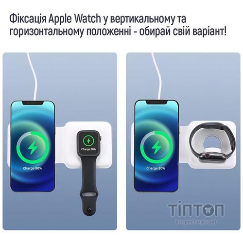 Зарядний пристрій ColorWay MagSafe Duo Charger 15W for iPhone (White) (CW-CHW32Q-WT)