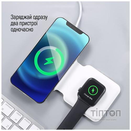 Зарядний пристрій ColorWay MagSafe Duo Charger 15W for iPhone (White) (CW-CHW32Q-WT)