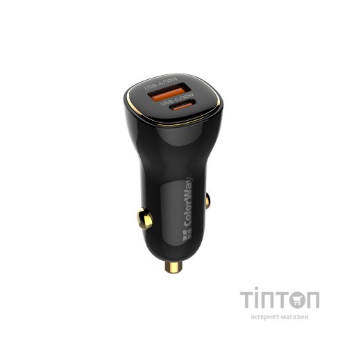 Зарядний пристрій ColorWay PowerDelivery PPS USB (USB-A + USB-C) (60W) Black (CW-CHA046PD-BK)