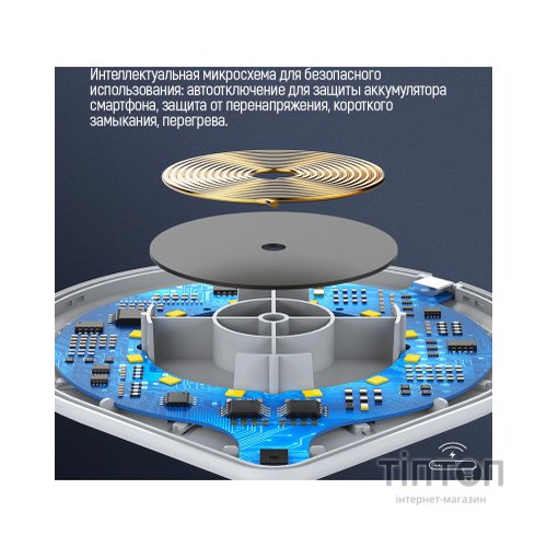 Зарядний пристрій ColorWay Qi Fast Charger (10W)& LED bedside lamp (CW-CHW20Q-WT)