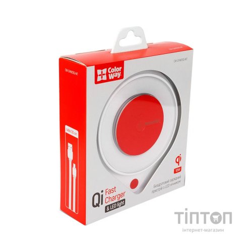 Зарядний пристрій ColorWay Qi Fast Charger (10W)& LED bedside lamp (CW-CHW20Q-WT)