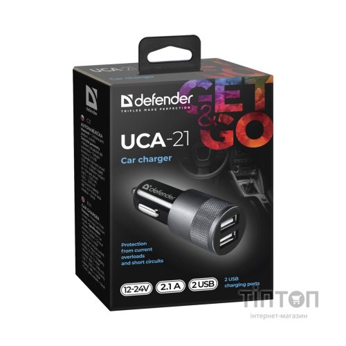 Зарядний пристрій Defender 2xUSB 12W (2xUSB-A) 2.1A UCA-21 (83821)
