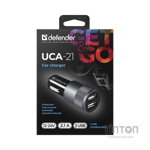 Зарядний пристрій Defender 2xUSB 12W (2xUSB-A) 2.1A UCA-21 (83821)