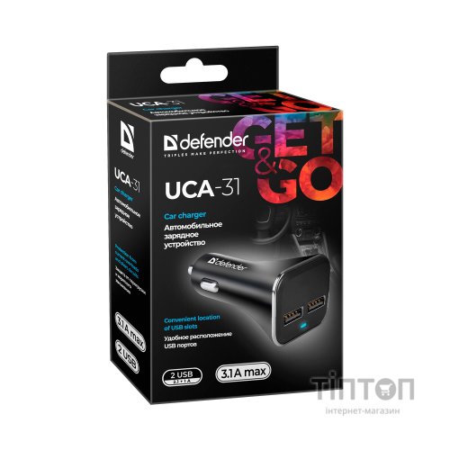 Зарядний пристрій Defender 2xUSB 15W (2xUSB-A) UCA-31 5V/3.1A (83597)