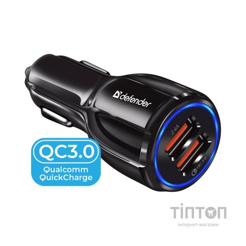 Зарядний пристрій Defender 2xUSB 30W (2xUSB-A) QC3.0 3А UCA-100 (83833)