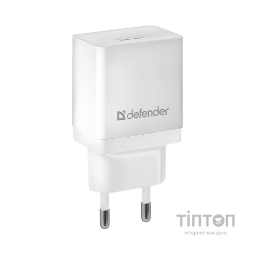 Зарядний пристрій Defender EPA-10 white, 1xUSB, 5V / 2.1A (83549)