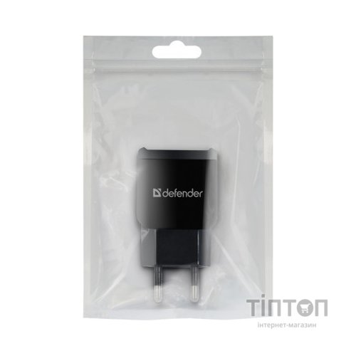 Зарядний пристрій Defender EPA-13 black, 2xUSB, 5V/2.1A, package (83840)