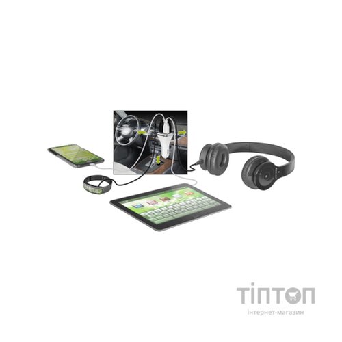 Зарядний пристрій Defender UCA-05 авто, 4 порта USB, 5V / 8A (83567)