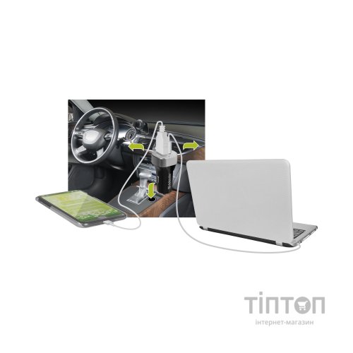 Зарядний пристрій Defender UCG-01 авто, 1 порт USB + TypeC, 5V / 5.4A (83569)