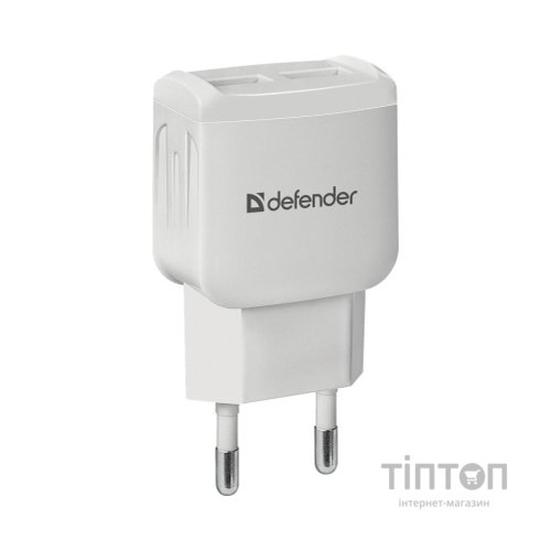 Зарядний пристрій Defender UPA-22 white, 2xUSB, 2.1A (83580)