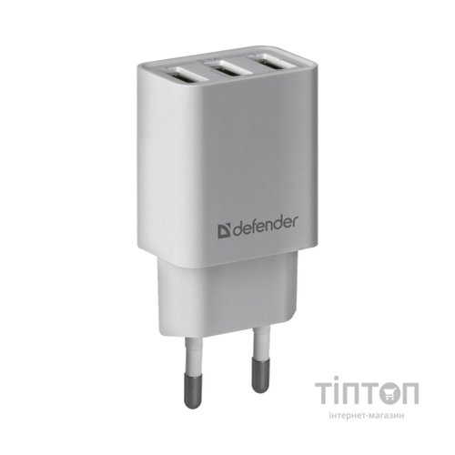 Зарядний пристрій Defender UPA-31 white, 3xUSB, 5V / 3.1A (83587)
