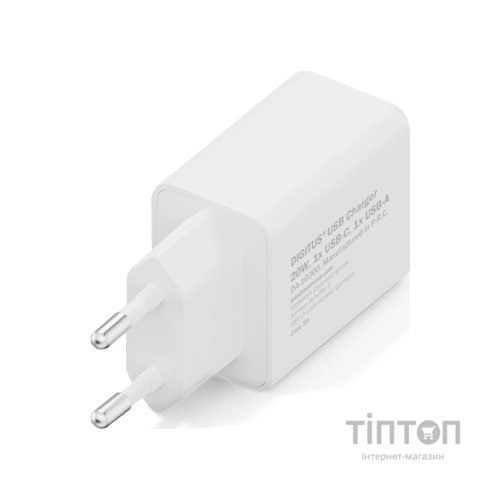 Зарядний пристрій Digitus 1xUSB-C + 1xUSB 20W (DA-10300)