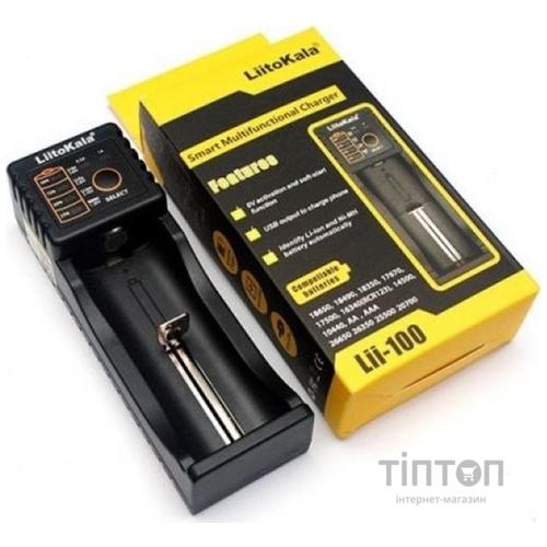 Зарядний пристрій для акумуляторів Liitokala 1 Slot, LED дисплей, USB, Li-ion/Ni-MH/Ni-Cd/AA/ААA/AAAA/С (Lii-100)