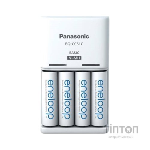 Зарядний пристрій для акумуляторів Panasonic Basic Charger + Eneloop 4AA 2000 mAh New (K-KJ51MCD40E)