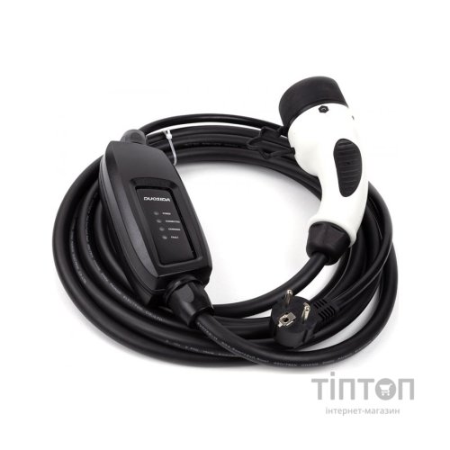 Зарядний пристрій для електромобіля Duosida Type 2 - Schuko (220V), 16A, 3.6кВт, 1-фазное, 5м (EV200276)