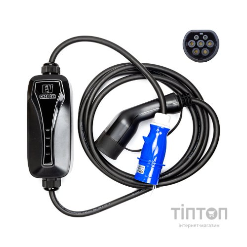 Зарядний пристрій для електромобіля HiSmart Type 2-CEE, 6-32A, 7.2кВт, 1 фазний, 5м (EV200047)