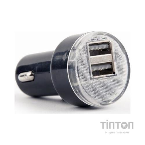 Зарядний пристрій EnerGenie USB 2.1A black (EG-U2C2A-CAR-02)